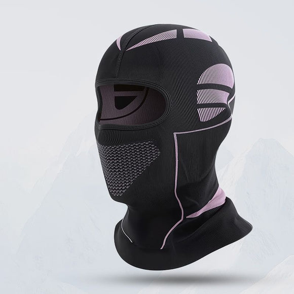 Black and Pink Unisex Windproof Ski Balaclava, Thermal Neck Gaiter & Motorcycle Face Mask