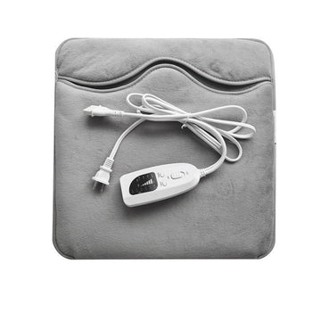 Electric Foot Warmer Mat, Silver Grey Double-Sided Heating Foot Blanket with 6 Temperature Settings and Even Heating