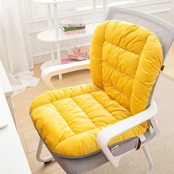 Winter Thick Fleece Seat & Back Cushion Set - 90cm Sofa Office Chair Warmer （khaki）
