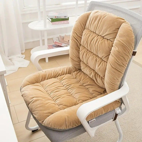 Winter Thick Fleece Seat & Back Cushion Set - 90cm Sofa Office Chair Warmer (PINK)