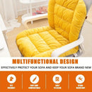 Winter Thick Fleece Seat & Back Cushion Set - 90cm Sofa Office Chair Warmer （dark green）-4