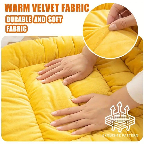 Winter Thick Fleece Seat & Back Cushion Set - 90cm Sofa Office Chair Warmer （aqua）