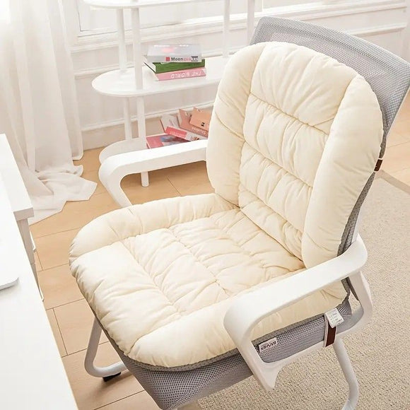 Winter Thick Fleece Seat & Back Cushion Set - 90cm Sofa Office Chair Warmer （aqua）