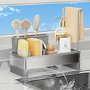 No Drill 360° Rotating Drain Sponge Holder with Tray Kitchen Sink Organizer(WHITE)-2