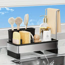 No Drill 360° Rotating Drain Sponge Holder with Tray Kitchen Sink Organizer(GREY)-12