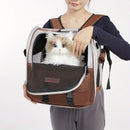 Cat Backpack Carrier - Lightweight, Foldable, Shape-Retaining Travel Bag for Cats and Small Dogs up to 8kg(Milk coffee color)-3