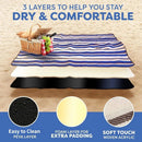 Double-layer Nylon Picnic Mat High-density Waterproof Base + Nylon Padding Lightweight Foldable with Carry Handle Machine Washable & Easy Care  Ideal for Beach Camping Park Outdoor Picnics(200*200CM)-5