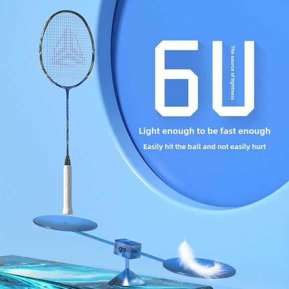 ESPER V3 Badminton Racket 72g Ultra-Light 6U Graphene Carbon All-Around Professional Match Training Durable Stylish Racket（silver)