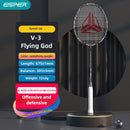 ESPER V3 Badminton Racket 72g Ultra-Light 6U Graphene Carbon All-Around Professional Match Training Durable Stylish Racket（silver)-9