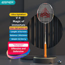 ESPER V4 Badminton Racket 82g Lightweight 4U Full Carbon Fiber All-Around Professional Match Training Durable Stylish Racket(Fluorescent gold red)-1