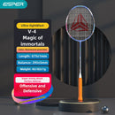 ESPER V4 Badminton Racket 82g Lightweight 4U Full Carbon Fiber All-Around Professional Match Training Durable Stylish Racket(Fluorescent gold red)-8
