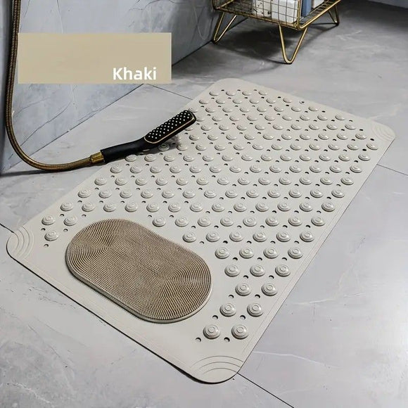 Anti-Slip Massage Shower Mat with Suction Cups Foot Spa Bathroom Mat（green)