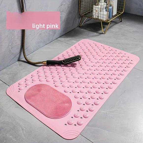 Anti-Slip Massage Shower Mat with Suction Cups Foot Spa Bathroom Mat（green)