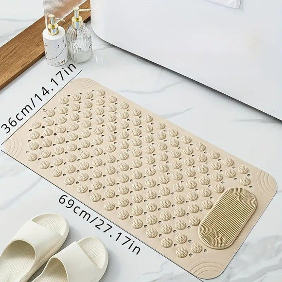 Anti-Slip Massage Shower Mat with Suction Cups Foot Spa Bathroom Mat(BLUE)