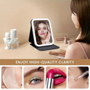 LED Makeup Mirror with Lights, 3 Color Modes Touch Control, Rechargeable Travel Vanity Mirror(pink)-8