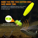 Pre-Tied Catfish Rig System, 23 Inch 55LB Santee Cooper Catfish Float Rig with Adjustable EVA Slip Float and High Carbon Circle Hooks 5/0 6/0 8/0, Ready-to-Fish for River and Bank Fishing( Cigar Float-5/0Hook * 3PCS)-3