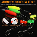 Pre-Tied Catfish Rig System, 23 Inch 55LB Santee Cooper Catfish Float Rig with Adjustable EVA Slip Float and High Carbon Circle Hooks 5/0 6/0 8/0, Ready-to-Fish for River and Bank Fishing( Cigar Float-5/0Hook * 3PCS)-6