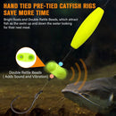 Pre-Tied Catfish Rig System, 23 Inch 55LB Santee Cooper Catfish Float Rig with Adjustable EVA Slip Float and High Carbon Circle Hooks 5/0 6/0 8/0, Ready-to-Fish for River and Bank Fishing(Cigar Float-6/0Hook * 6PCS)-3