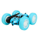 2.4 GHZ Remote Control Stunt Car 4WD Double Sided Rotating Crawler with Headlights Blue-2
