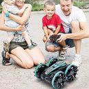 2.4Ghz Remote Control Gesture Sensor Toy Car Boat Truck 4WD Waterproof RC Amphibious Vehicle-Blue-5