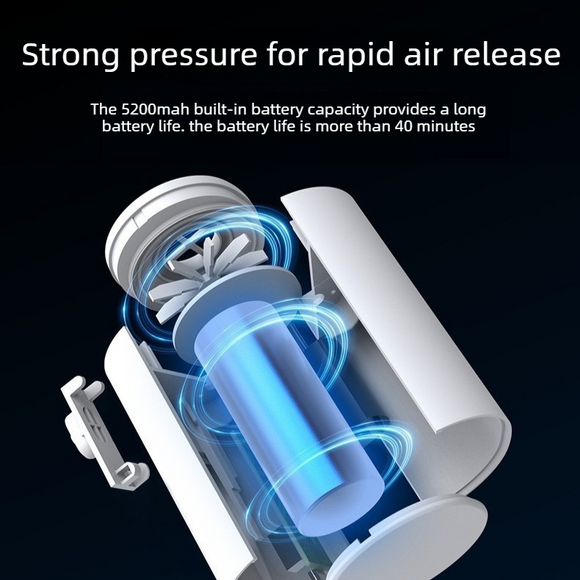 Outdoor Camping Digital Electric Air Pump, 5200mAh Built-in Battery, for Air Mattresses and Swim Rings - Orange