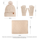 Women's Fashionable Winter 3-Piece Set: Knit Hat, Scarf, and Gloves.  A must-have for outdoor skiing and cycling - Red-5