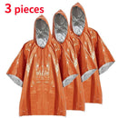 Outdoor Emergency Waterproof Insulated Raincoat, Portable Folding Camping and Hiking Cold-Weather Raincoat – Orange-1