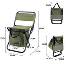 3-in-1 Outdoor Folding Chair with 10L Insulated Cooler, Durable Oxford Fabric, for Camping and Picnics - Blue-2