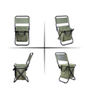 3-in-1 Outdoor Folding Chair with 10L Insulated Cooler, Durable Oxford Fabric, for Camping and Picnics - Green-8