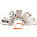 5 In 1 Portable Kitchen Gadget Set, Stainless Steel Pizza Cutter, Peeler, Cheese Grater, Garlic Grinder & Bottle Opener Multi-function Kitchen Tools(2-pack)-3
