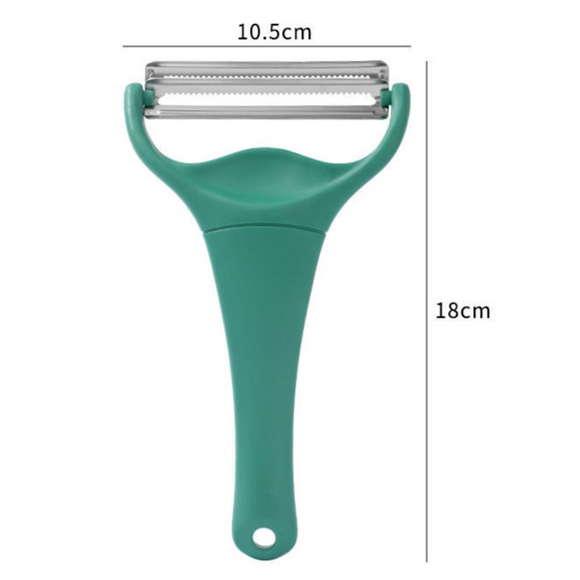 Dual Blade Vegetable Peeler & Cabbage Shredder, 2 in 1 Stainless Steel Julienne Slicer for Cabbage, Carrot, Potato, Fruit Salad Making