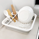 Multi Compartment Plastic Kitchen Utensil Holder, Foldable Dish Drain Basket for Bowl Plate Cup Chopsticks Storage-9