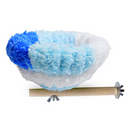 2-in-1 Parrot Perch Warm Bed Nest, Coral Fleece Hanging Bird Cage Sleeping Hut for Budgies, Cockatiels, Lovebirds, and Small Parrots – Winter Warm House - Blue-1