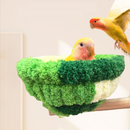 2-in-1 Parrot Perch Warm Bed Nest, Coral Fleece Hanging Bird Cage Sleeping Hut for Budgies, Cockatiels, Lovebirds, and Small Parrots – Winter Warm House - Blue-5