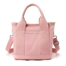 Multi-Compartment Canvas Tote Bag, 3-Way Handheld, Crossbody, and Shoulder Bag with Adjustable Strap for Daily Work and Shopping - Pink-1