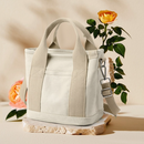 Multi-Compartment Canvas Tote Bag, 3-Way Handheld, Crossbody, and Shoulder Bag with Adjustable Strap for Daily Work and Shopping - Black-2