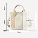 Multi-Compartment Canvas Tote Bag, 3-Way Handheld, Crossbody, and Shoulder Bag with Adjustable Strap for Daily Work and Shopping - Khaki-6