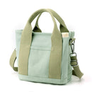 Multi-Compartment Canvas Tote Bag, 3-Way Handheld, Crossbody, and Shoulder Bag with Adjustable Strap for Daily Work and Shopping - Green-1
