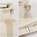 Multi-Compartment Canvas Tote Bag, 3-Way Handheld, Crossbody, and Shoulder Bag with Adjustable Strap for Daily Work and Shopping - Green-3