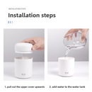 Mini Colorful Cup Humidifier, 300ml Portable USB Cool Mist Humidifier with 7-Color Night Light, for Car, Bedroom, Desk, and Office - Gray-7