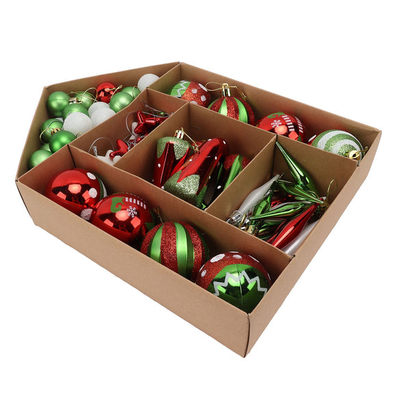 Christmas Tree Ornaments Assorted Set Lightweight Electroplated Christmas Tree Hanging Balls Pendants Set for Home Garden D