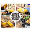 20pcs Barbecue Utensils Food Grade Stainless Steel Skewer Fork Knife BBQ Tool Set for Camping Hiking-6