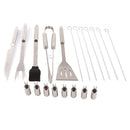 20pcs Barbecue Utensils Food Grade Stainless Steel Skewer Fork Knife BBQ Tool Set for Camping Hiking-11