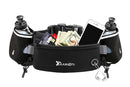 Hydration Running Belt with 2 Water Bottles and Phone Pouch for Marathon Hiking - Black-2