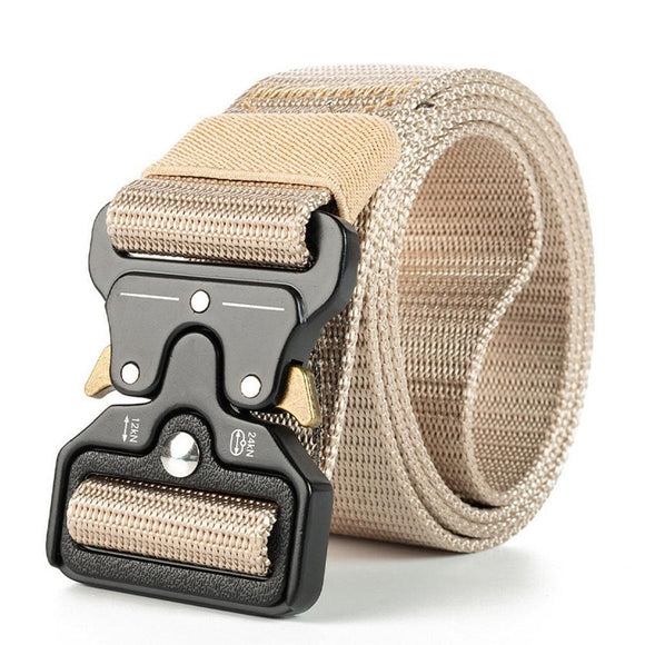 Nylon Tactical Belt Quick-Release for Outdoor Work Daily - Khaki