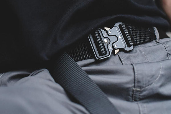 Nylon Tactical Belt Quick-Release for Outdoor Work Daily - Black