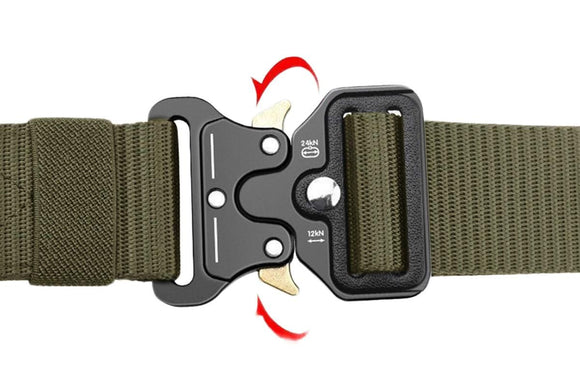 Nylon Tactical Belt Quick-Release for Outdoor Work Daily - Army Green
