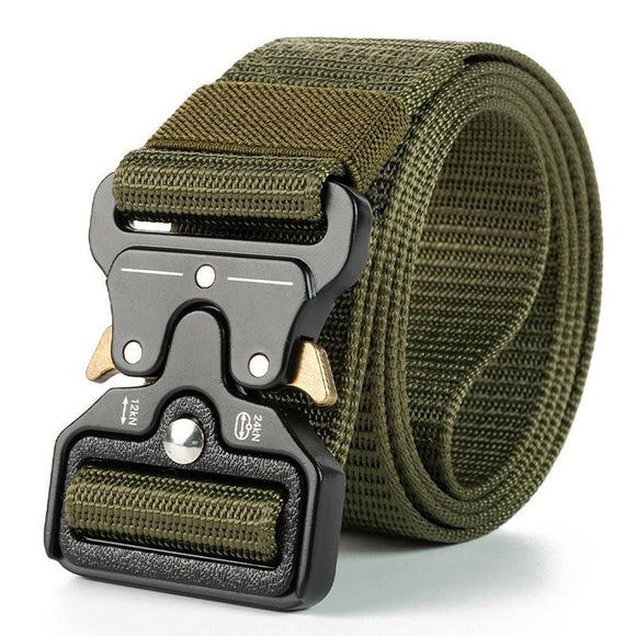 Nylon Tactical Belt Quick-Release for Outdoor Work Daily - Army Green