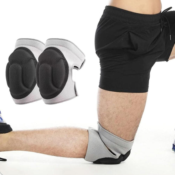 Pair of Knee Pads Anti-Slip Knee Protector Braces for Work Sports Grey - L