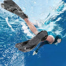 Pair of Snorkel Fins Diving Swim Fins Adjustable Open Heel Swimming Barefoot Flippers Black - S-2